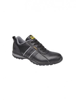 Grafters Black Leather Safety Trainer Shoes