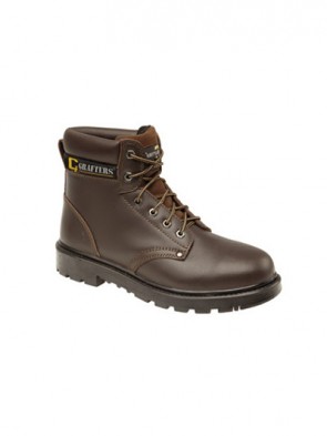 Grafters Brown Leather Apprentice Safety Toe Cap Boots